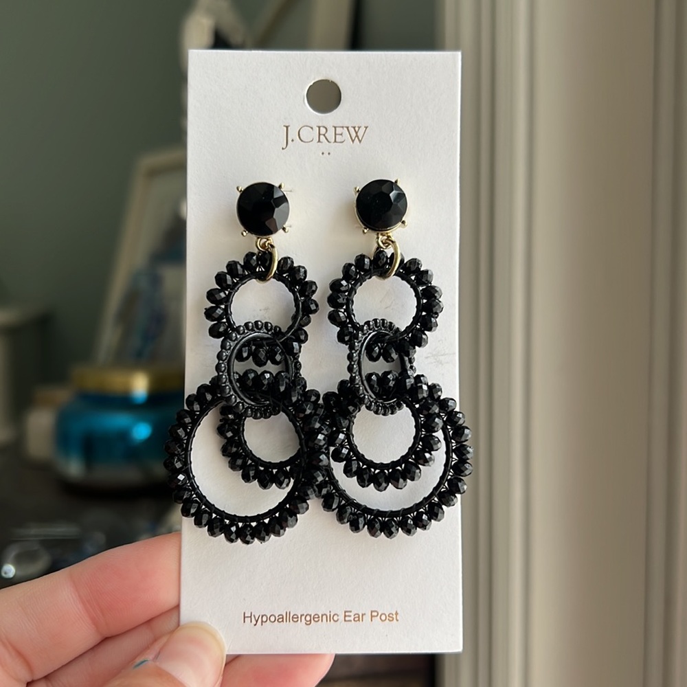J.Crew black dangly earrings